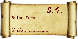Stier Imre névjegykártya